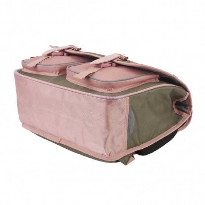 Cartable KICKERS Girl 38cm 2 compartiments rose et taupe