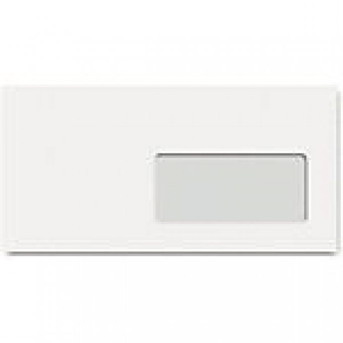 Boîte de 500 enveloppes blanches DL 110x220 80g/m² fenêtre 45x100 bande de protection.   La couronne