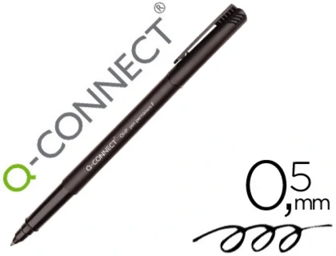 Stylo-feutre q-connect ohp pen permanent pointe fine multi-supports cd/dvd plastique coloris noir.