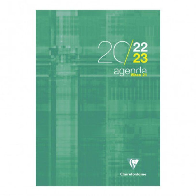 Agenda scolaire A4 CLAIREFONTAINE When 21 2022-2023 vert émeraude