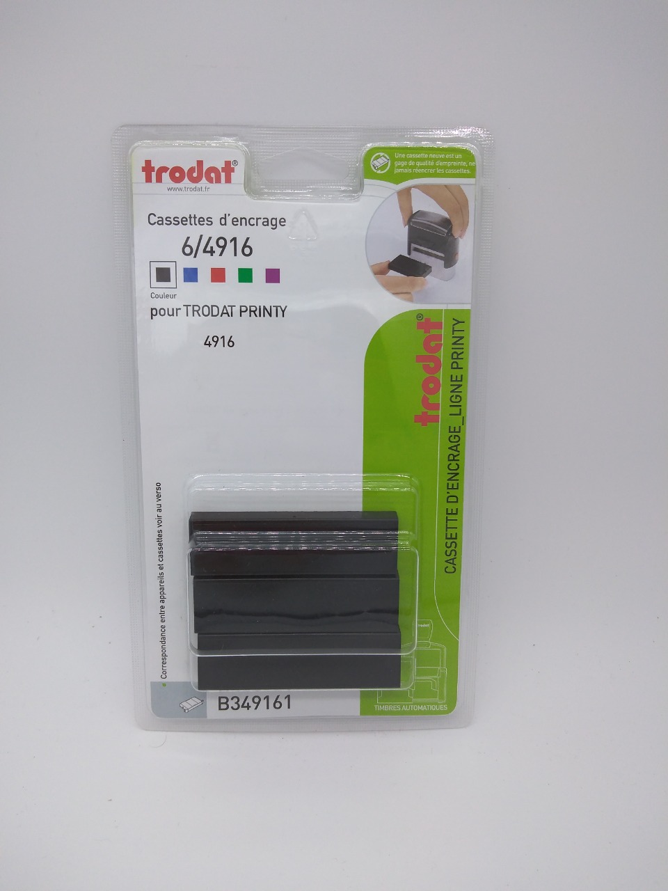 TRODAT Recharge tampon trodat 4916 noir blister 3 unités. 6/4916