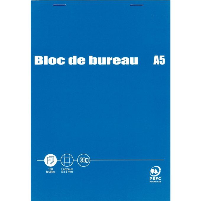 Bloc-notes A4 OXFORD orange 160 pages perforées - carreaux 5x5mm