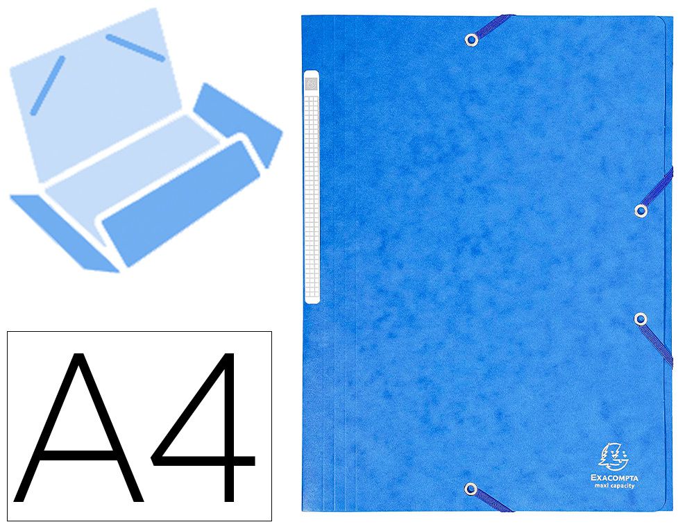 Chemise 3 rabats EXACOMPTA maxi capacity carte lustrée 5/10e format A4 
