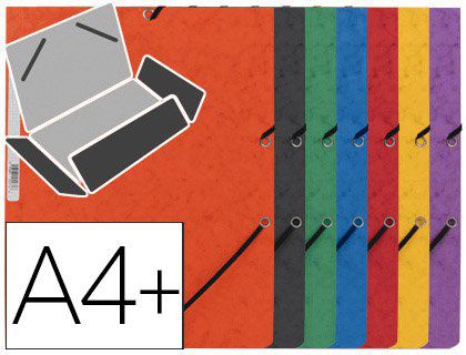 Chemise Q-CONNECT carte lustrée 375g pour documents A4+ 320x243mm 3 rabats coloris assortis.