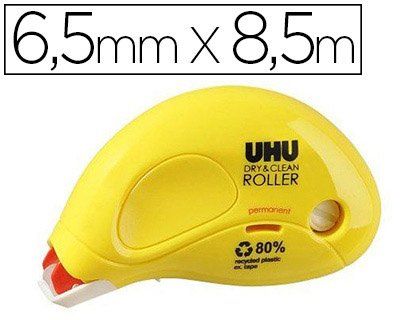 Colle UHU glue roller permanent ergonomique consommation visible système microdépôt 6.5mmx8.5m.