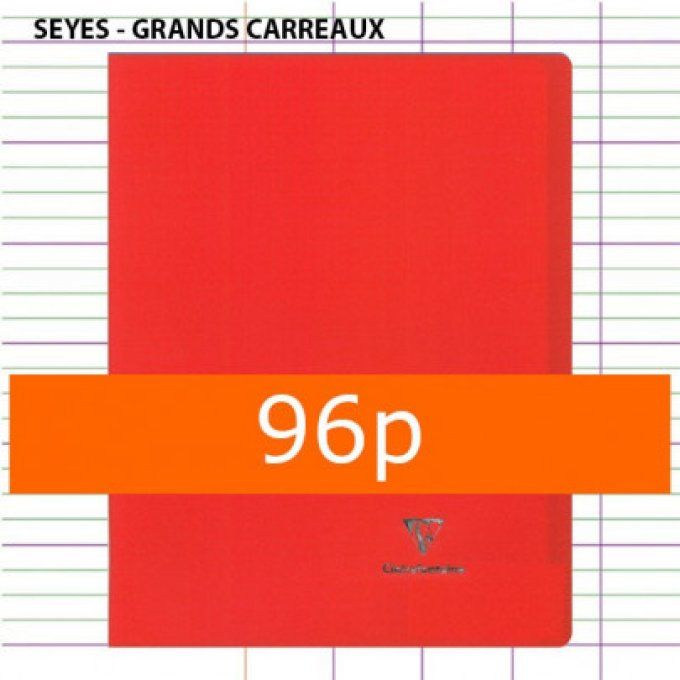 Cahier Koverbook Polypro Rouge CLAIREFONTAINE A4 21x29,7 96p  Séyès 90g avec marque-page.