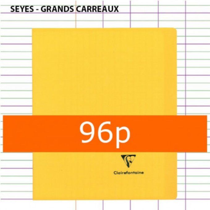 Cahier Koverbook Polypro Jaune CLAIREFONTAINE A4 21x29,7 96p Grands Carreaux Séyès 90g avec marque-p