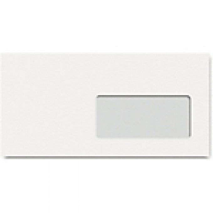 Enveloppe gpv économique vélin blanc 75g dl 110x220mm adhésive fenêtre 45x100mm paquet 50 unités.