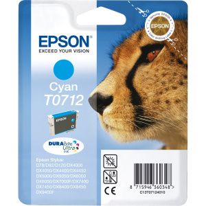 EPSON Cartouche Guépard T0712 Encre DURABrite Ultra Cyan 5,5ml