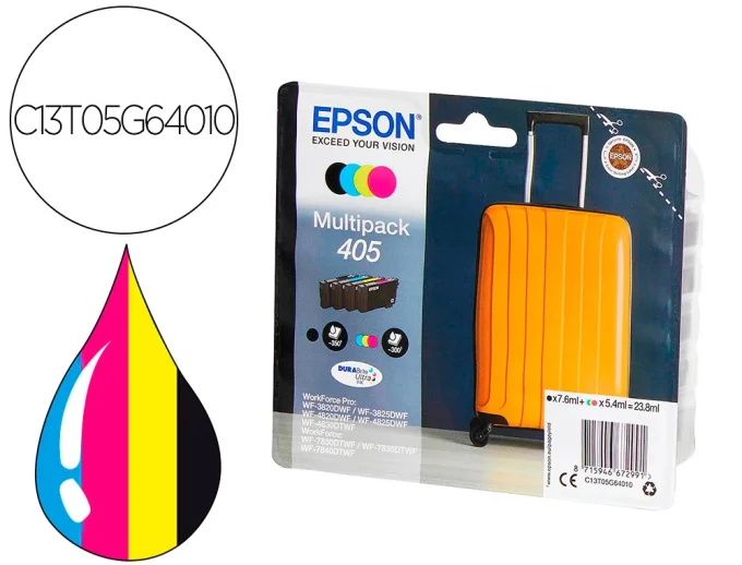 EPSON Multipack 405 Encre Durabrite N,C,M,J 1x7,6ml+3x5,4ml
