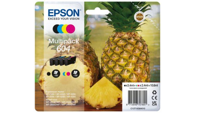 EPSON Multipack Ananas 604 Encre N,C,M,J 1x3,4ml+3x2,4ml