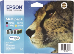 EPSON Multipack Guépard T0715 Encres DURABrite Ultra N,C,M,J 23,9ml