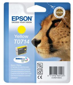 EPSON Cartouche Guépard T0714 Encre DURABrite Ultra Jaune 5,5ml