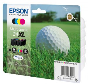 EPSON Pack 4 cartouches Golf 34XL Encre N,C,M,Y 1x16,3ml+3x10,8ml