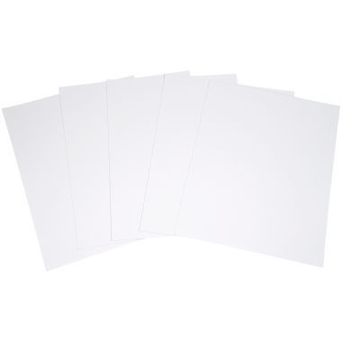 Paquet de 5 feuilles de carton épais, 2 côtés blancs, format 50 x