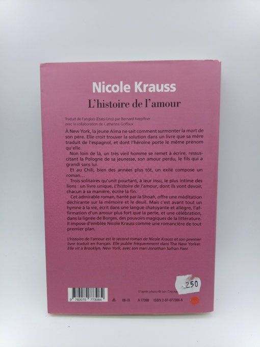 KRAUSS Nicole   L'histoire de l'amour