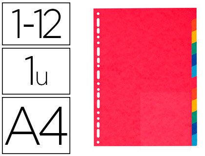 EXACOMPTA Intercalaire exacompta carte marbrée recyclée 220g 12 positions a4 coloris vifs.