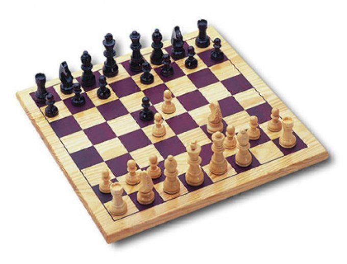 Jeu d'échecs plateau 30x30cm pièces en bois massif 2 joueurs