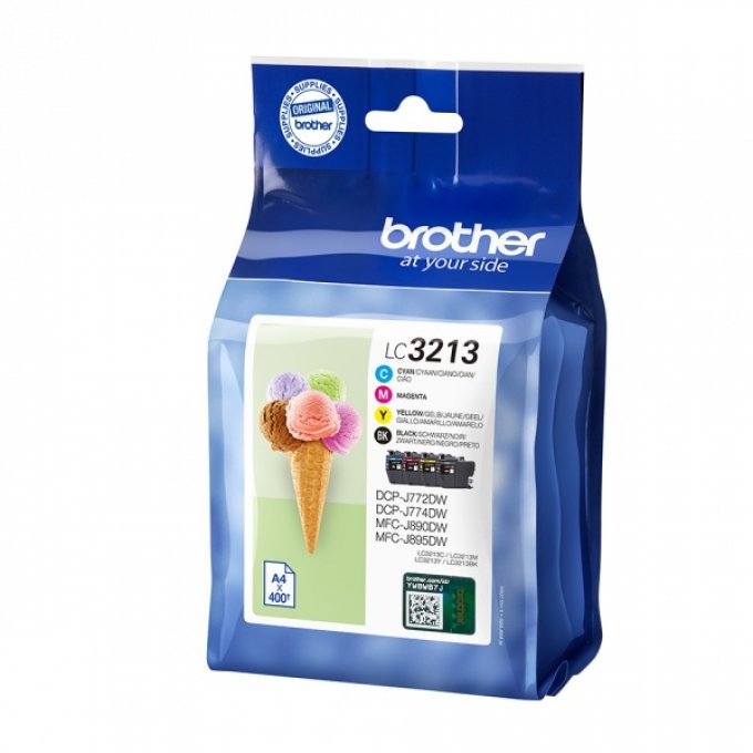 BROTHER Pack 4 cartouches Encre LC3213VAL Noir, Cyan, Magenta, Jaune