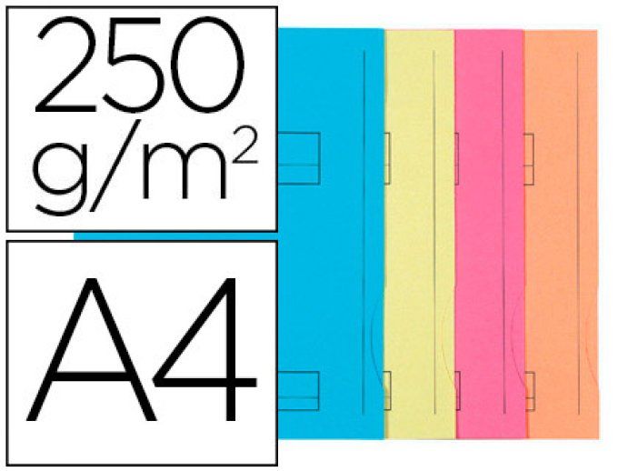Chemise exacompta super carte semi rigide 240x320mm 210g imprimée 2 rabats coloris assortis lot 50 u