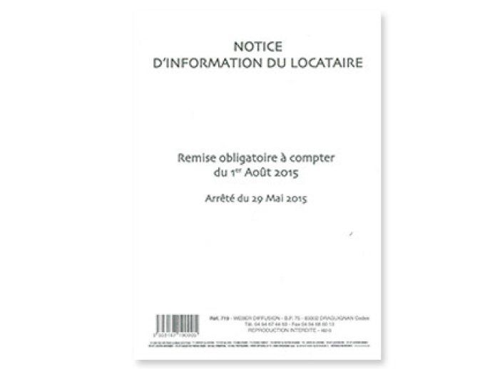 Notice weber diffusion a4 21x29,7cm 8f éditions information locataire coloris blanc.