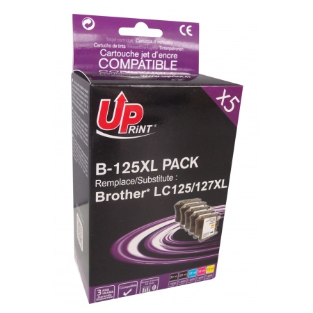 UPRINT B-125XL 2BK/C/M/Y PACK 5 CARTOUCHES COMPATIBLES AVEC BROTHER LC-125XL / LC-127XL
