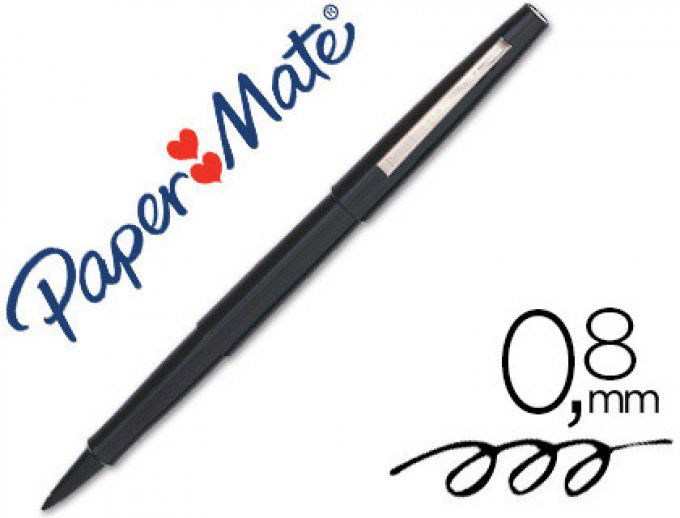 Stylo-feutre PAPER MATE  flair original pointe moyenne 1mm longue durée de vie coloris noir.
