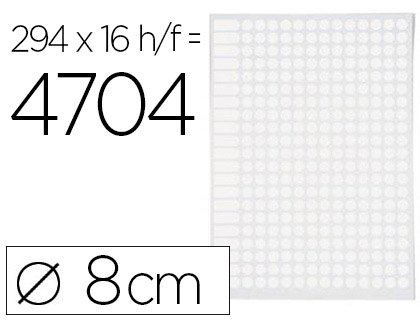 APLI Pastille adhésive apli agipa diamètre 8mm coloris blanc étui a5 4704 unités.