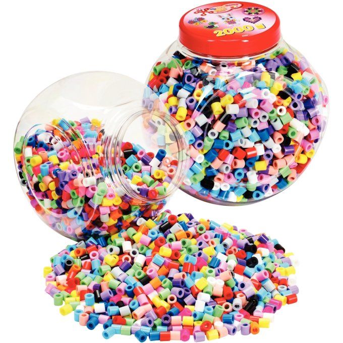 Pot de 2000 perles Hama Maxi coloris pastel