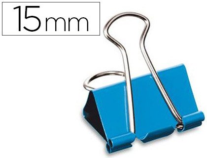Pince MAPED double clip largeur 15mm boîte plastique 12 unités.