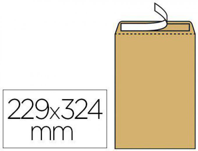 GPV Boîte de 250 enveloppes kraft brun C4 229x324 90 g/m² bande de