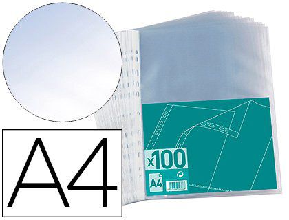 Pochette ELBA perforée polypropylène transparent grainé format A4 incolore 4/100 ème. 100 unités.
