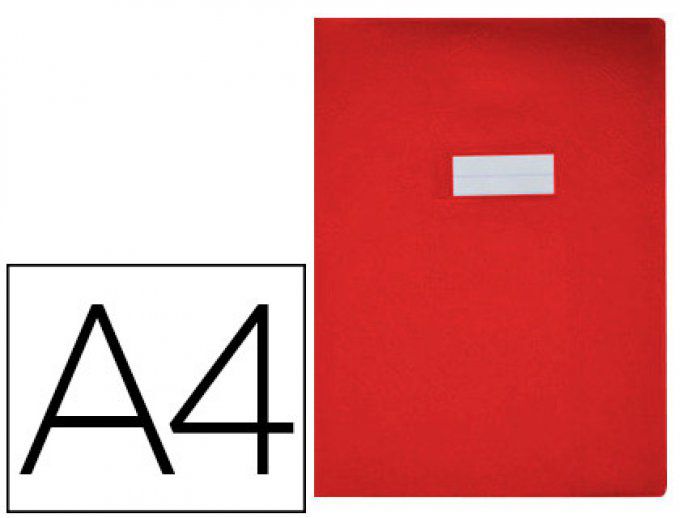 Protège-cahier ELBA agneau pvc opaque 20/100e sans rabat marque-page 210x297mm rouge.
