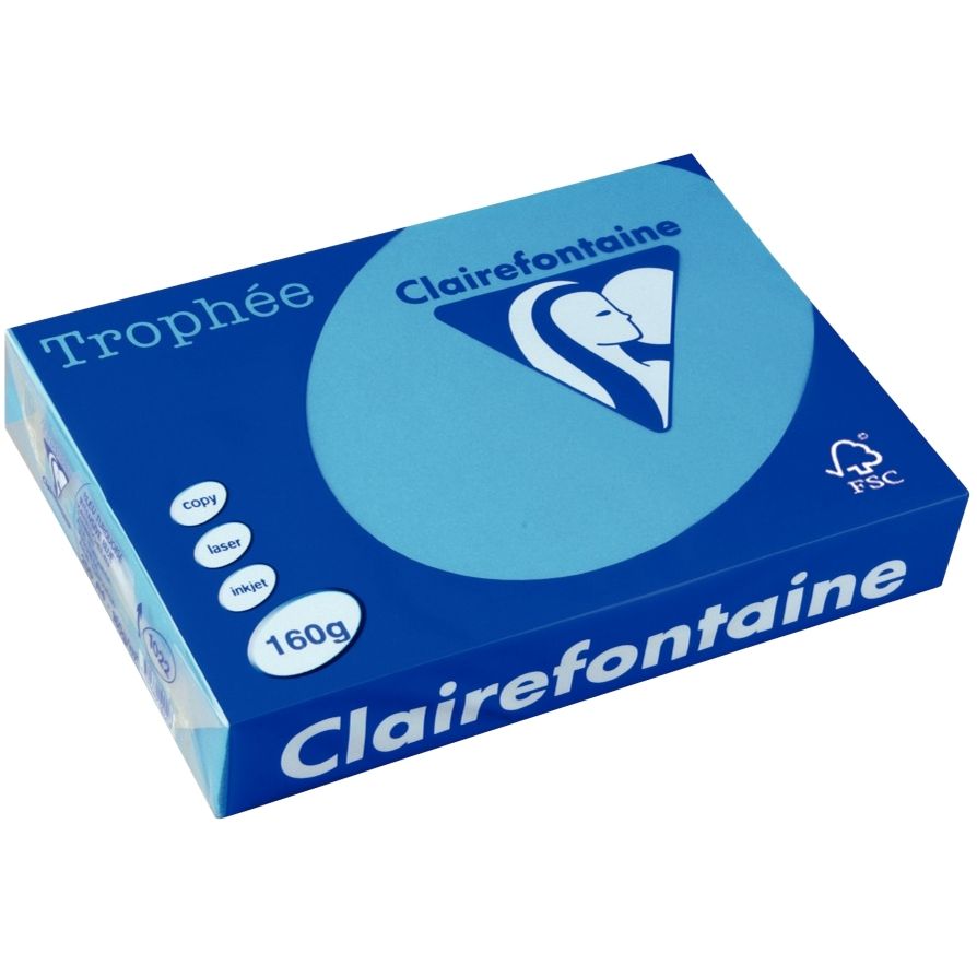 Papier couleur clairefontaine trophée multifonction a4 80g/m2 turquoise paquet 500 F