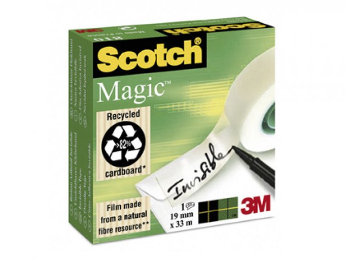  SCOTCH Ruban adhésif scotch magic 810 permet écrire invisible 19mmx33m boîte individuelle.