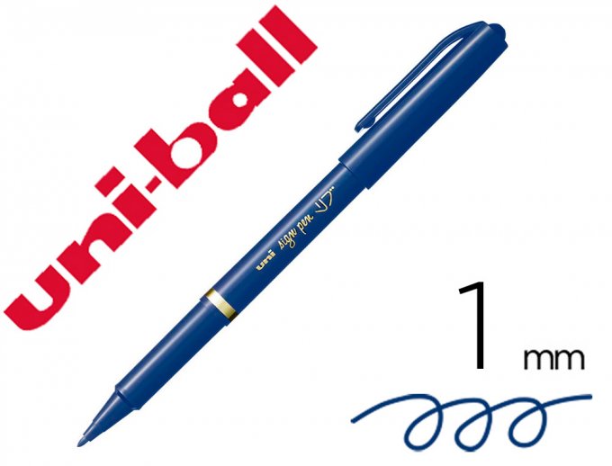 Feutre UNI-BALL  sign pen  pointe feutre nylon ogive largeur trace 1mm coloris bleu