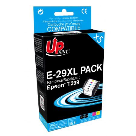  EPSON T299 XL PACK remanufacturé UPRINT E-29XL 2BK/C/M/Y PACK 5 CARTOUCHES COMPATIBLES PORT OFFERT